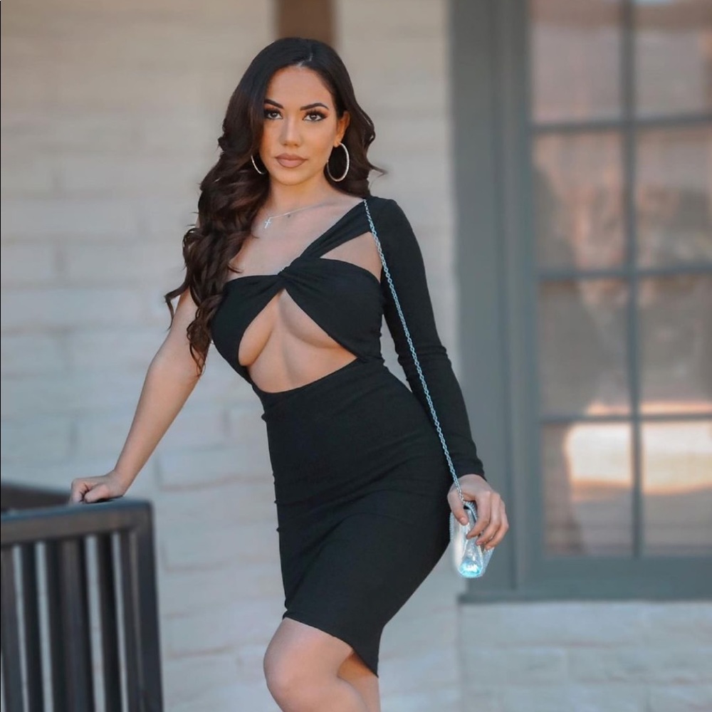 🔥 LAST LARGE 🔥Women's One Sleeve Sexy Midi Dress